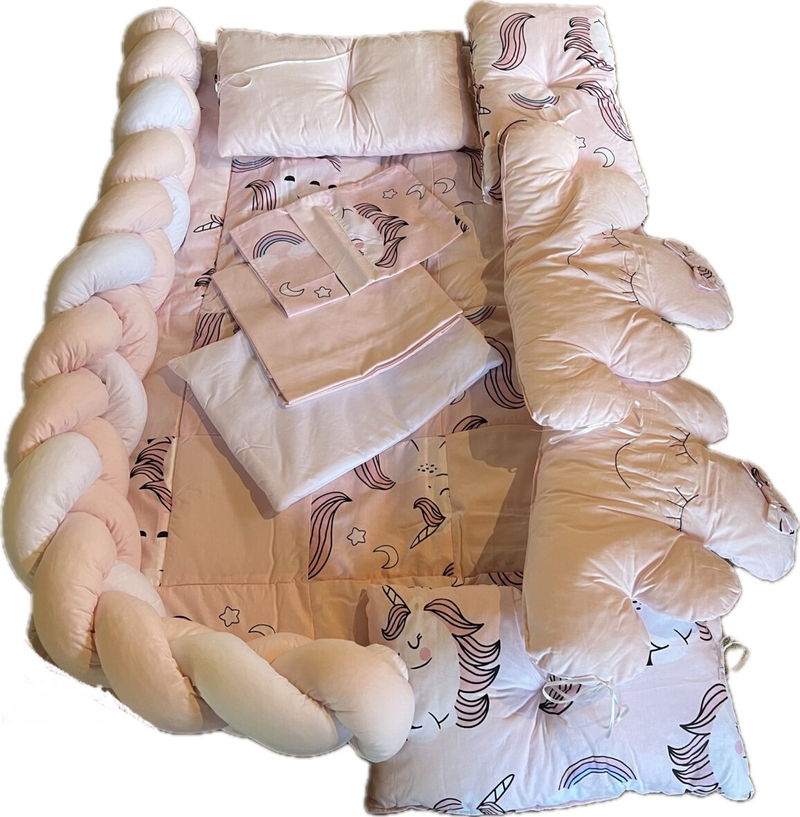 Σετ Πάντα Πλεξούδα & Μαξιλάρια – Προστατευτικό Κρεβατιού