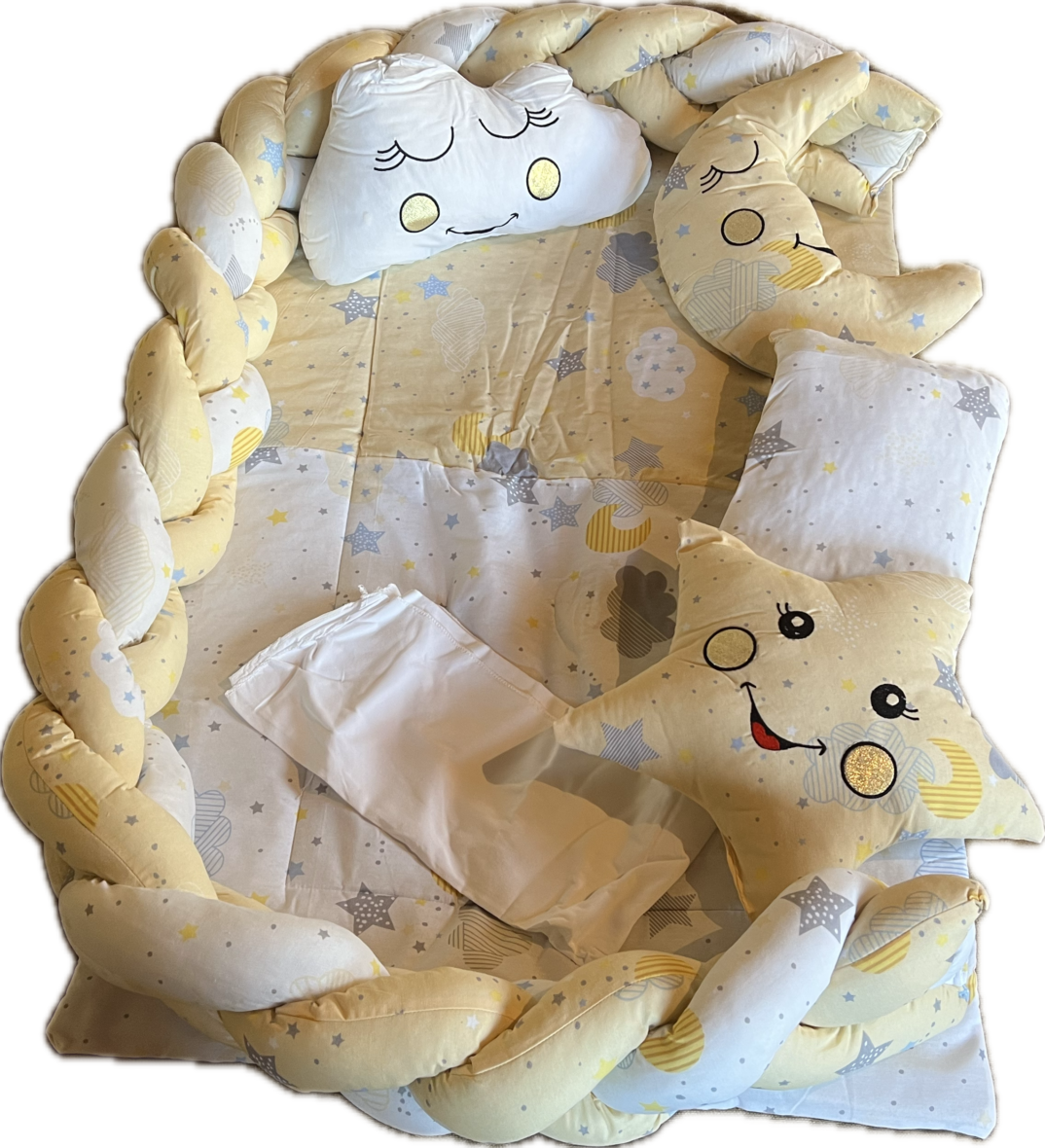 Σετ Πάντα Πλεξούδα & Μαξιλάρια – Προστατευτικό Κρεβατιού